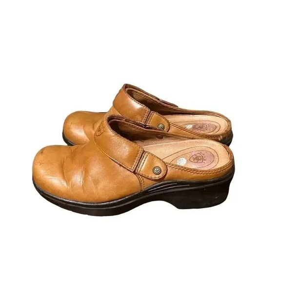 Ariat Tan Leather Mules - Picture 6 of 8